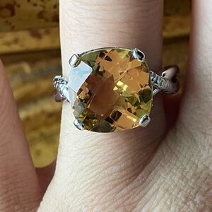 Brazilian Citrine Sterling Silver Ring Size 8